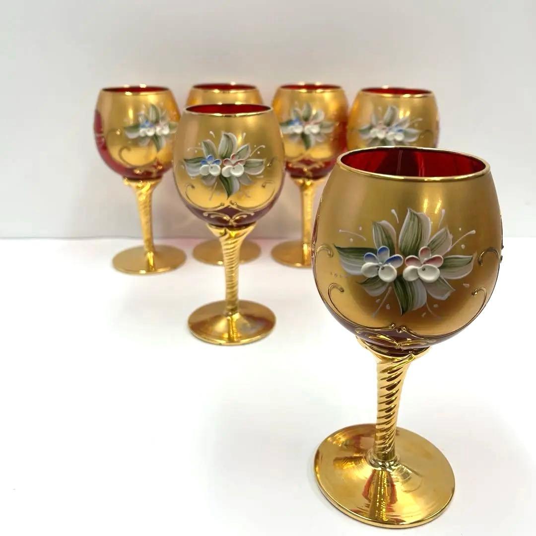 ヴェネチアングラス　ワイングラス 6個セット