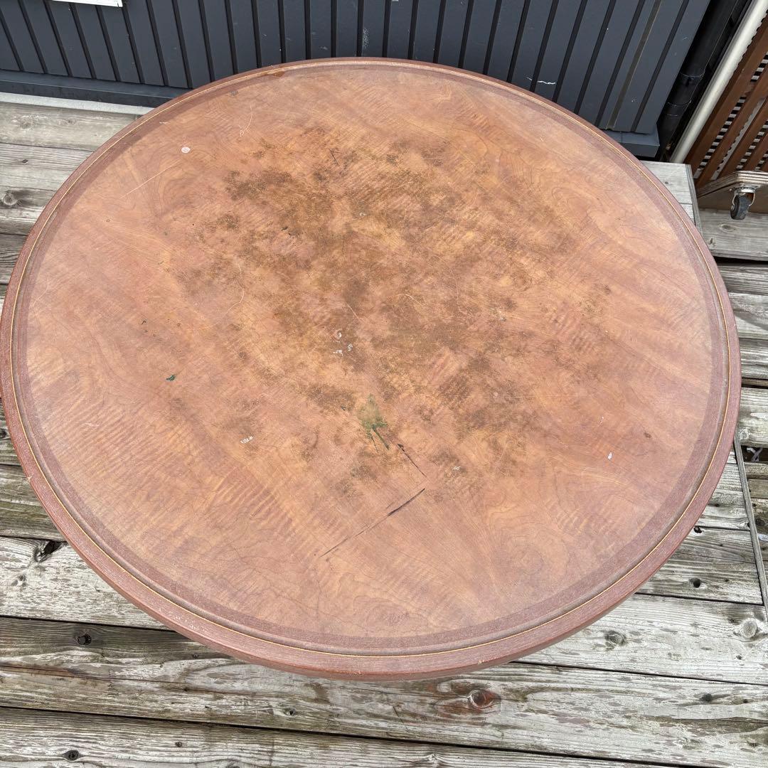 昭和レトロ 古家具 古材 円形 円型 木製ちゃぶ台 円卓 座卓 センターテーブル