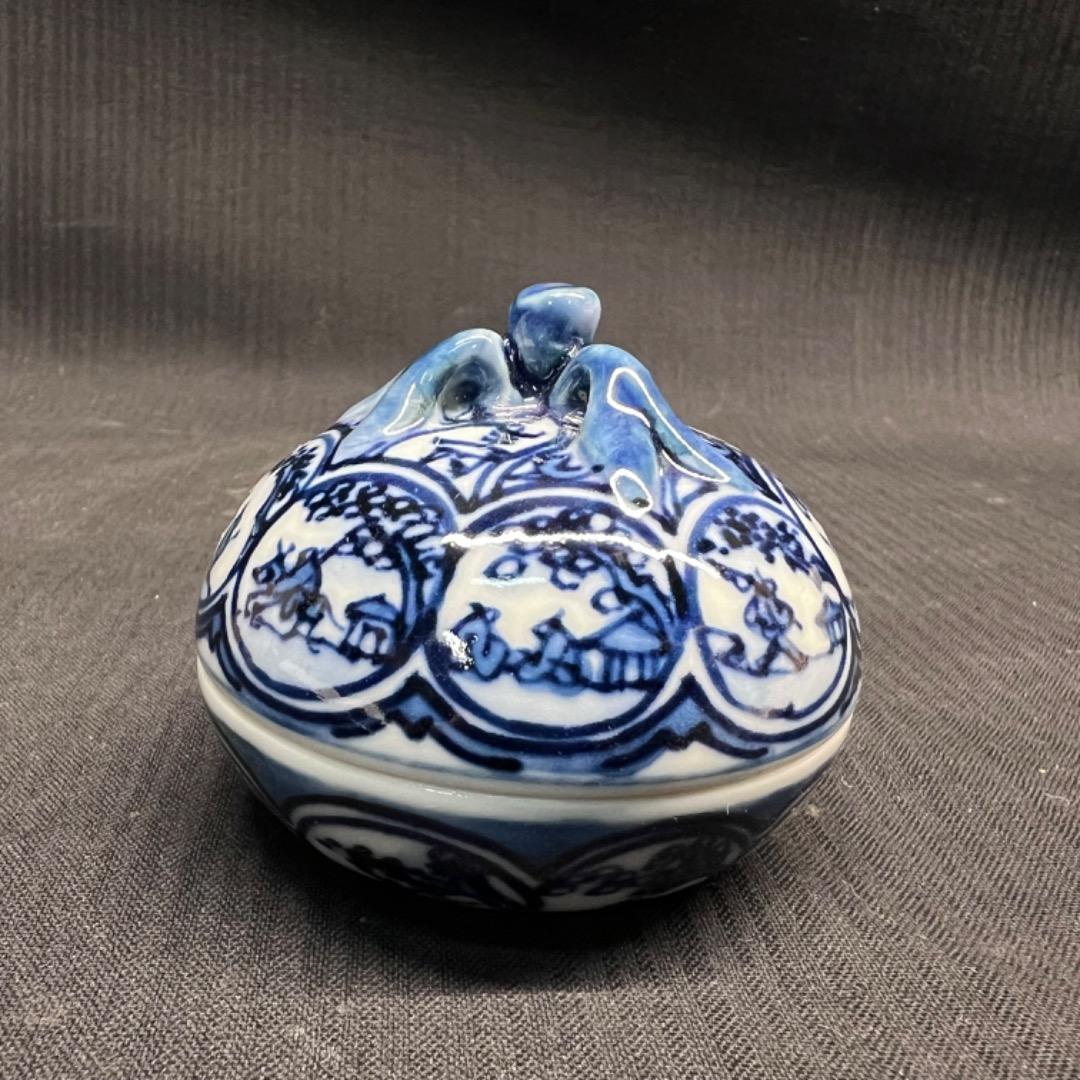 〇Ea右1021 香合 祥瑞蜜柑  五山窯 香道具 茶道具 共箱