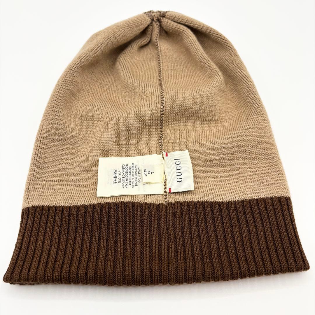 GUCCI グッチ GG ニット帽 Lサイズ ベージュ ブラウン系 ユニセックス