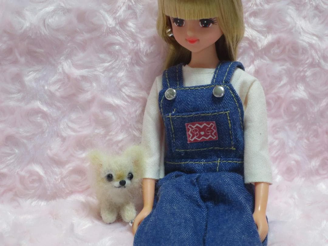 羊毛フェルト 犬 チワワ チョコタン パーティーカラー ミニチュアドールハウス