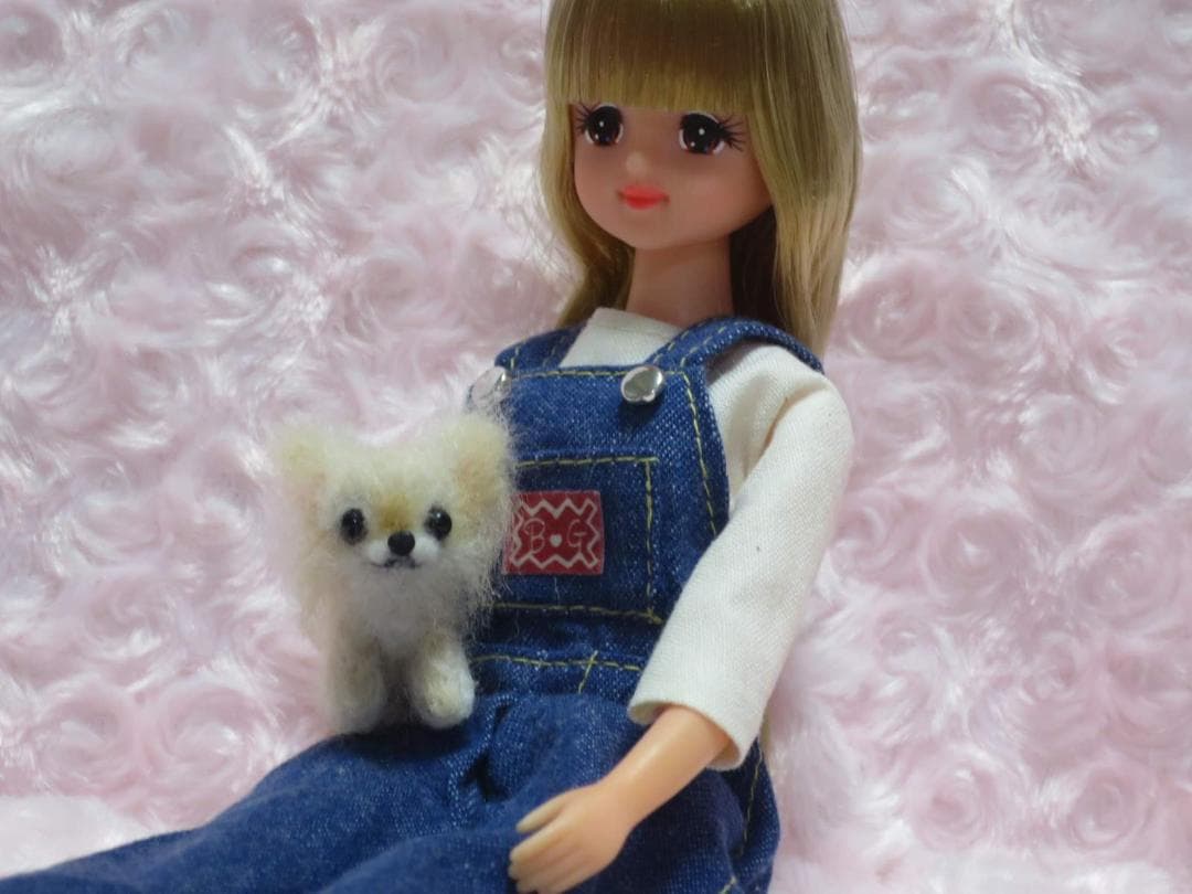 羊毛フェルト 犬 チワワ チョコタン パーティーカラー ミニチュアドールハウス