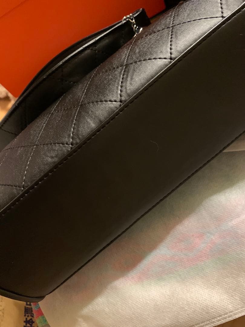 CHANELロゴ シャネルマーク ブラック ショルダーバッグ マトラッセ