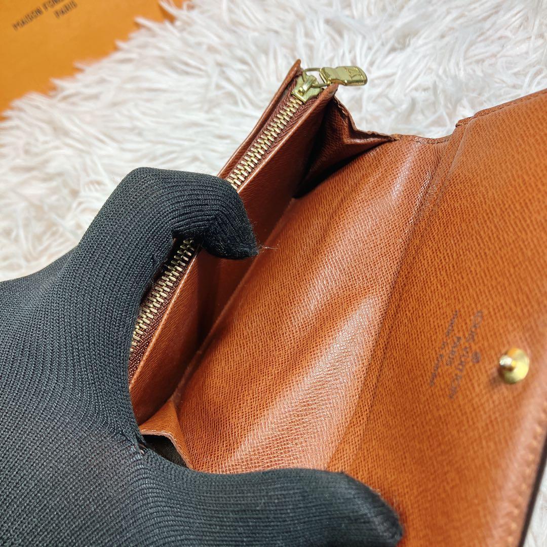 美品 ルイヴィトン モノグラム ポルトフォイ トレゾール 財布 即日発送 L字