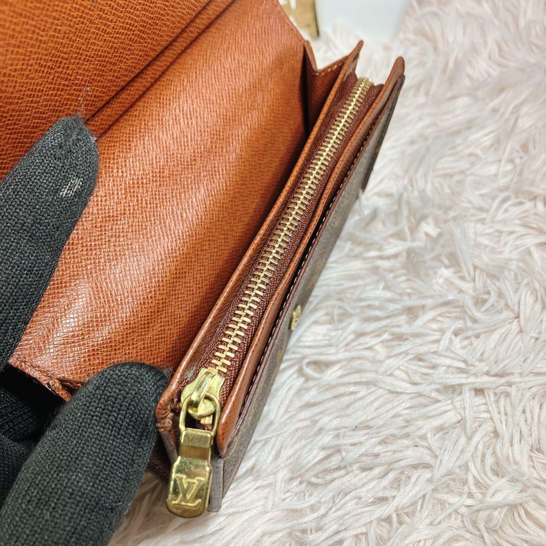 美品 ルイヴィトン モノグラム ポルトフォイ トレゾール 財布 即日発送 L字