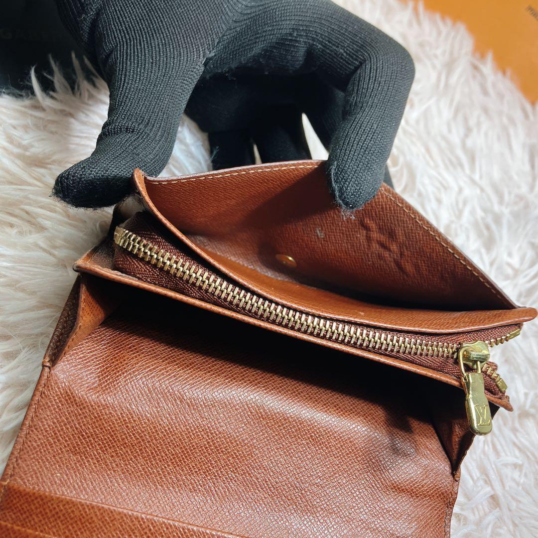 美品 ルイヴィトン モノグラム ポルトフォイ トレゾール 財布 即日発送 L字