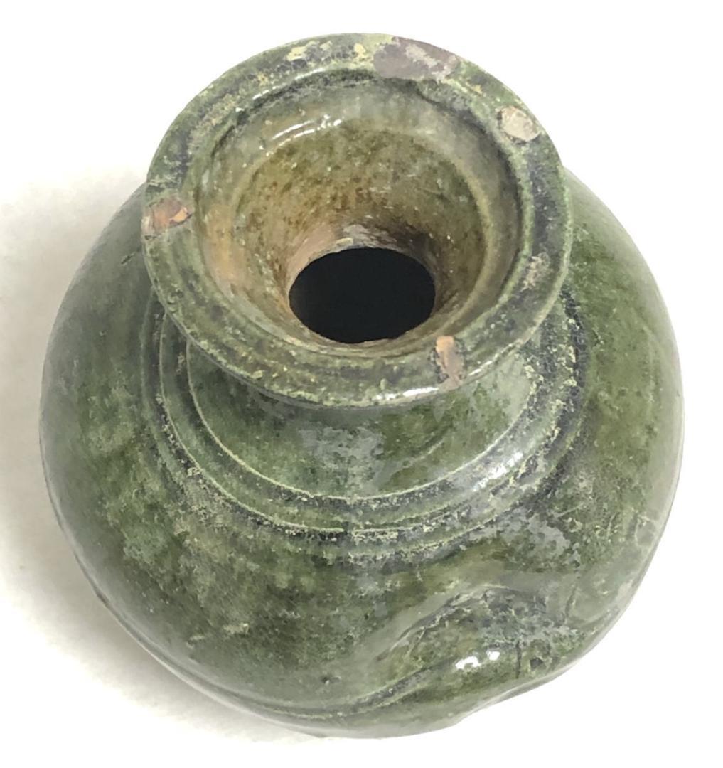 中国・後漢時代 1世紀 漢緑釉 緑釉壷 伝世品焼物 保証 ウブ品 WWTT205