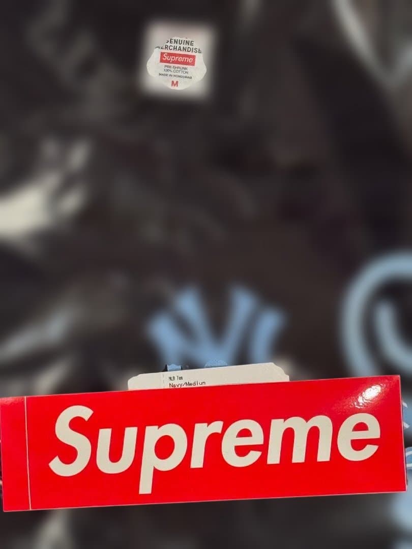 Supreme x MLB Teams Tee NY Navy ヤンキース M