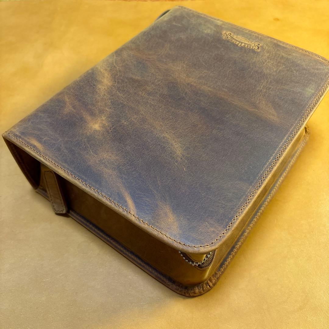 筆記具 Galen Leather Zippered 40 Slots Pen Case