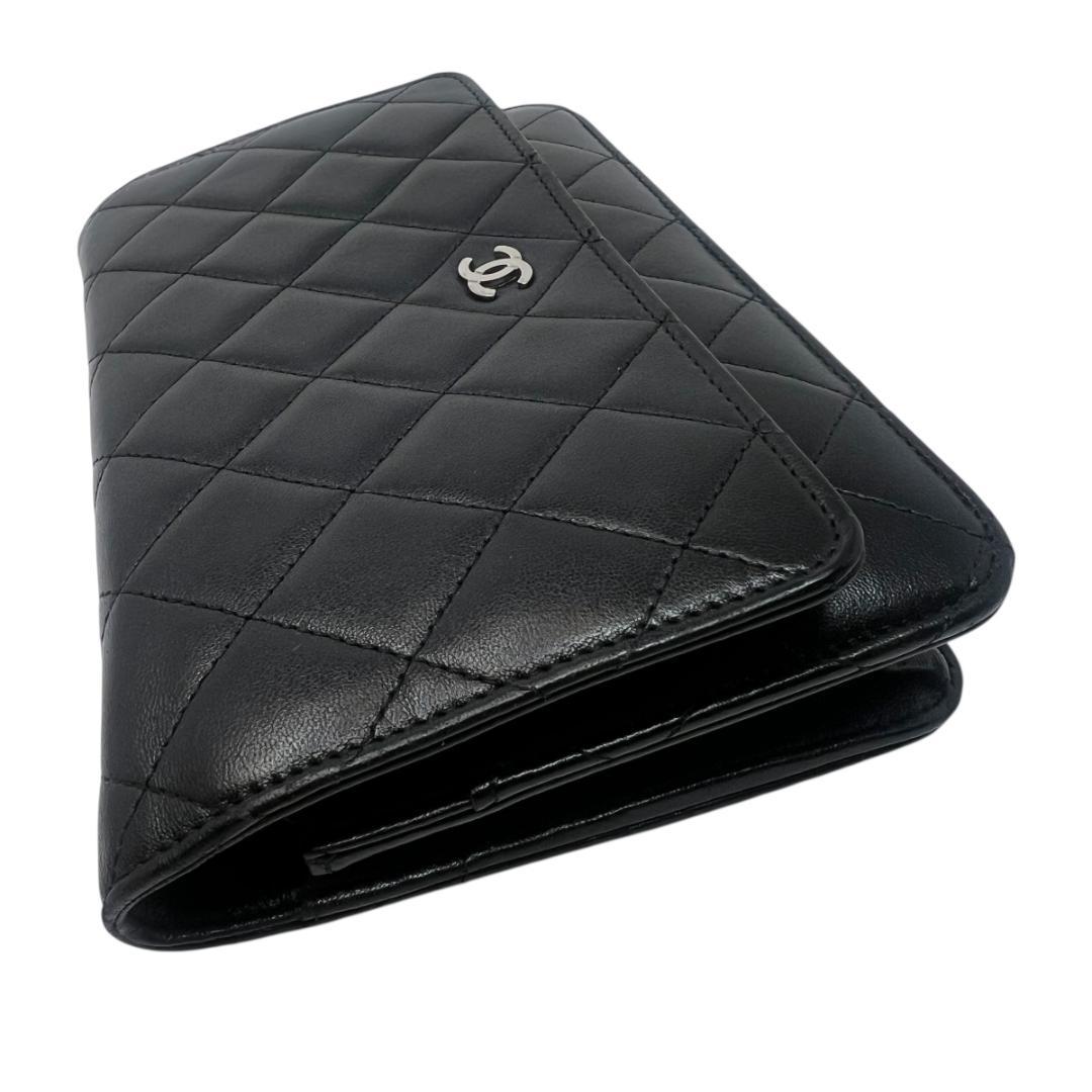 CHANEL シャネル ラムスキン マトラッセ チェーンウォレット 長財布