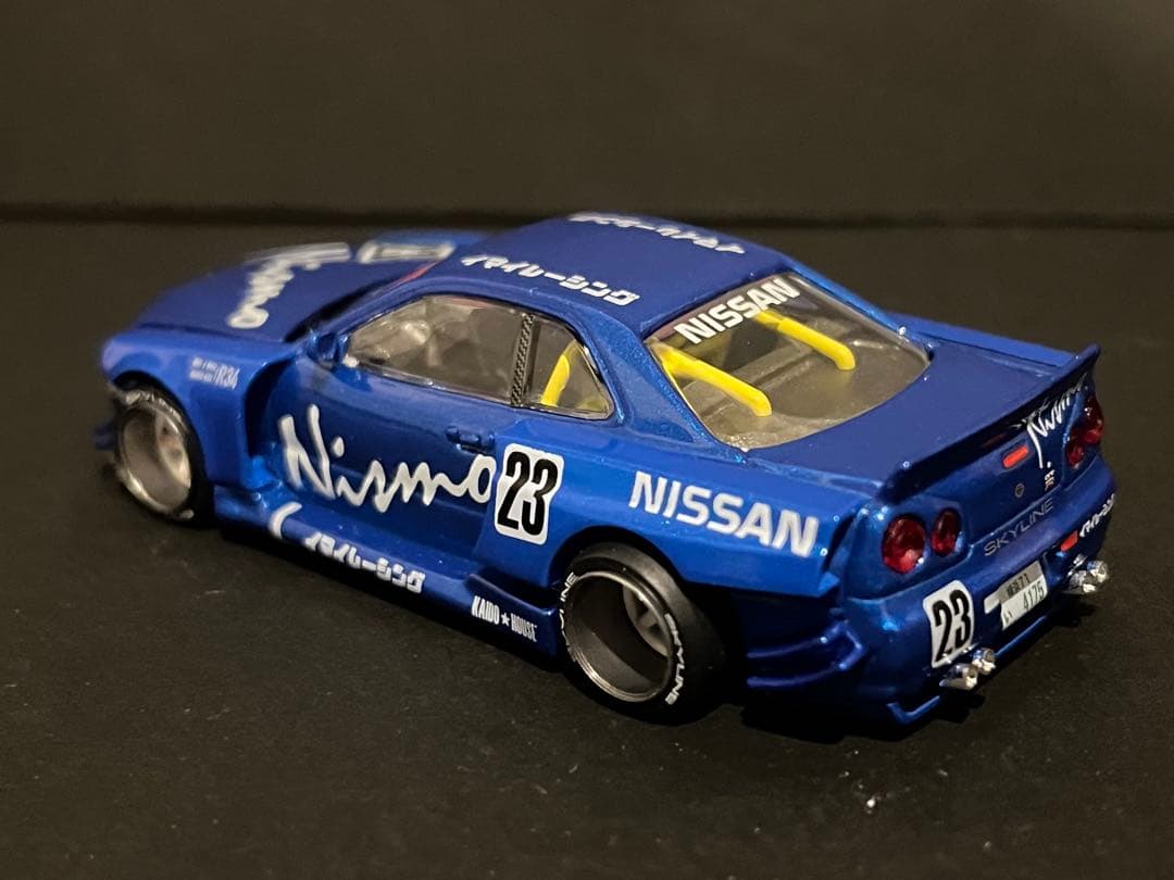 MINIGT街道ハウス　R34 スカイラインGT-R ブルーメタリック