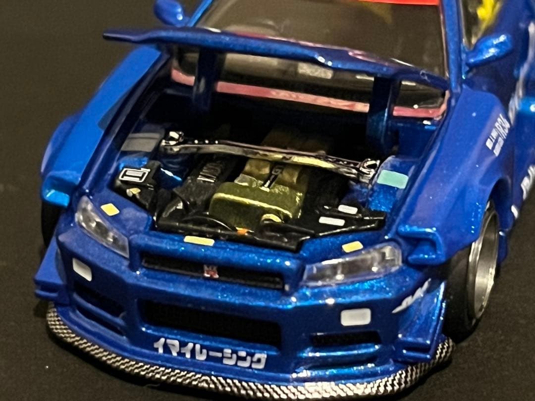 MINIGT街道ハウス　R34 スカイラインGT-R ブルーメタリック