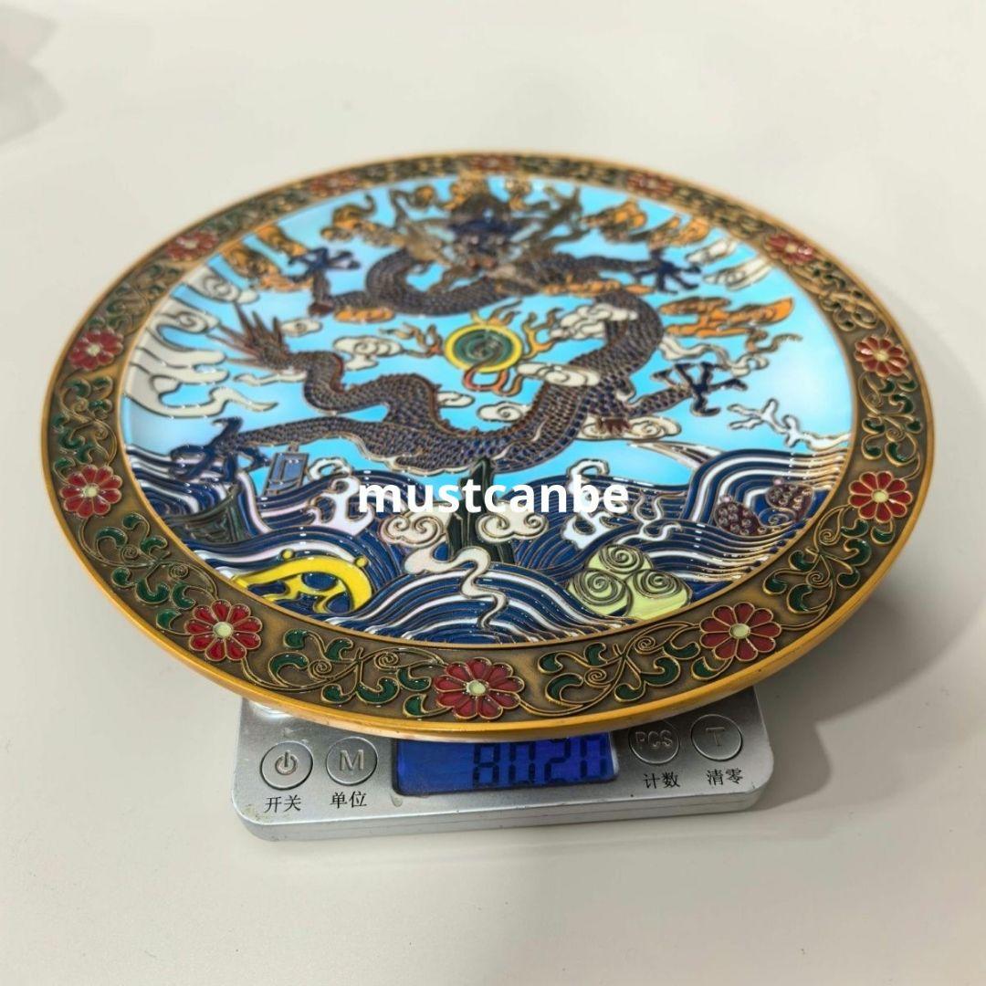 銅制 飛竜天琅彩竜盤 客間 玄関 開運 風水 工芸品 置物