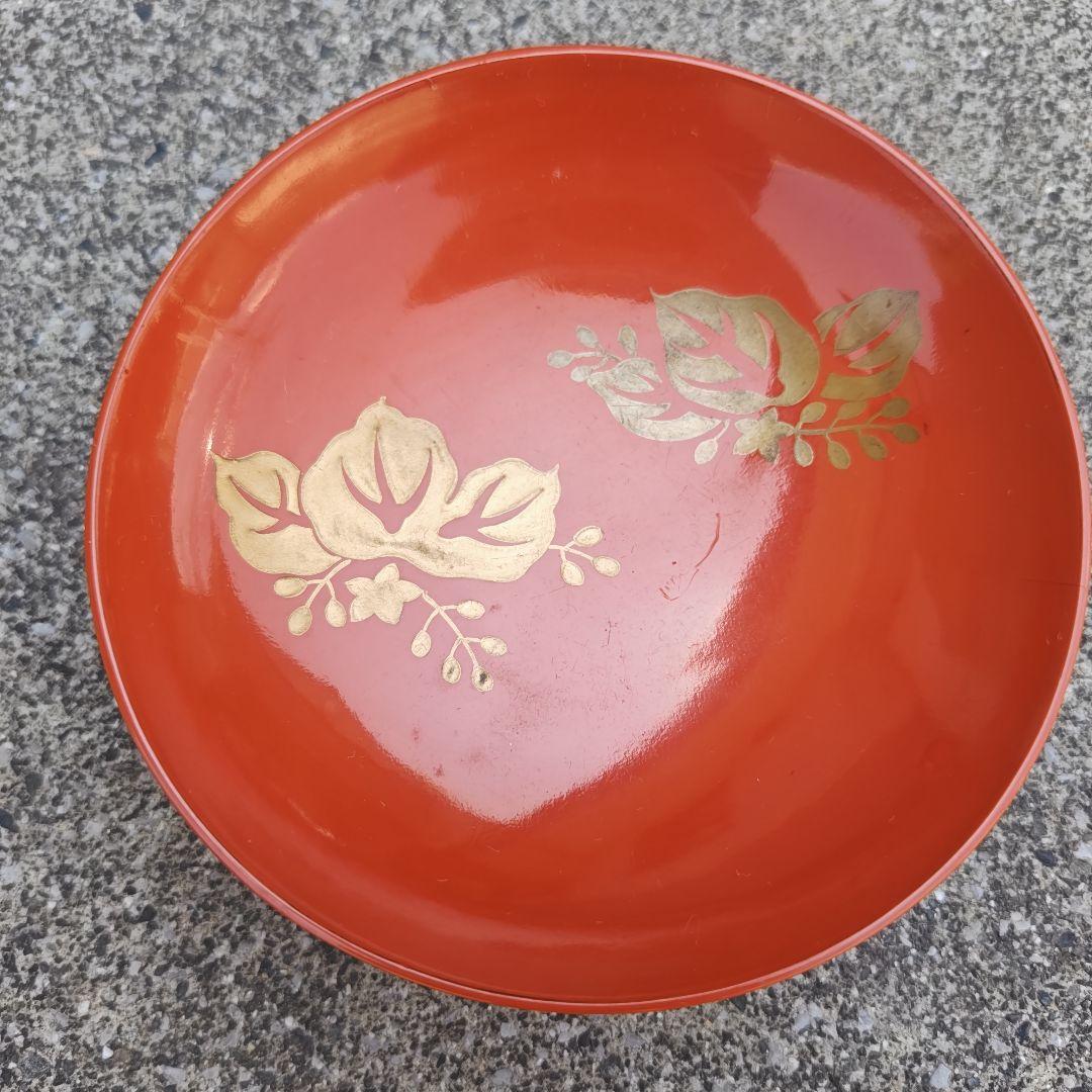 輪島塗　吸物椀　蓋付　朱塗　桐模樣　今百　10個