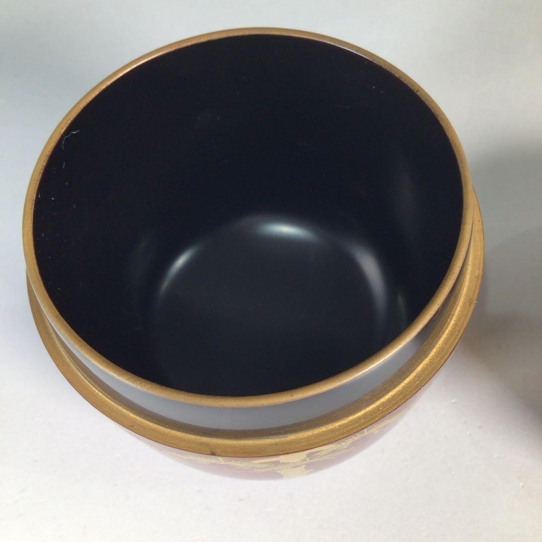 Ｎ５１９　棗　『塗師　哲山作』『溜塗』『遠山蒔絵』『中棗』　共箱　茶道具