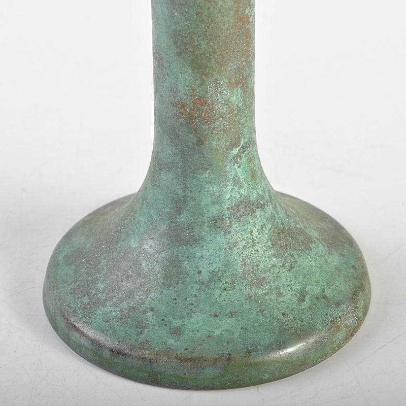 風炉師　藤井宗喜作　唐銅　桔梗口　花入　共箱　V　R7191B