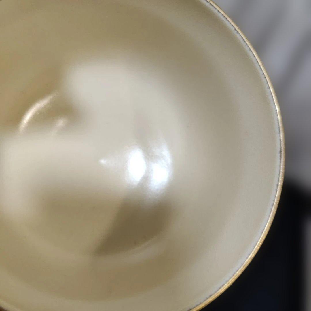 京焼　清水焼　宮地英香 造　　茶碗 金色