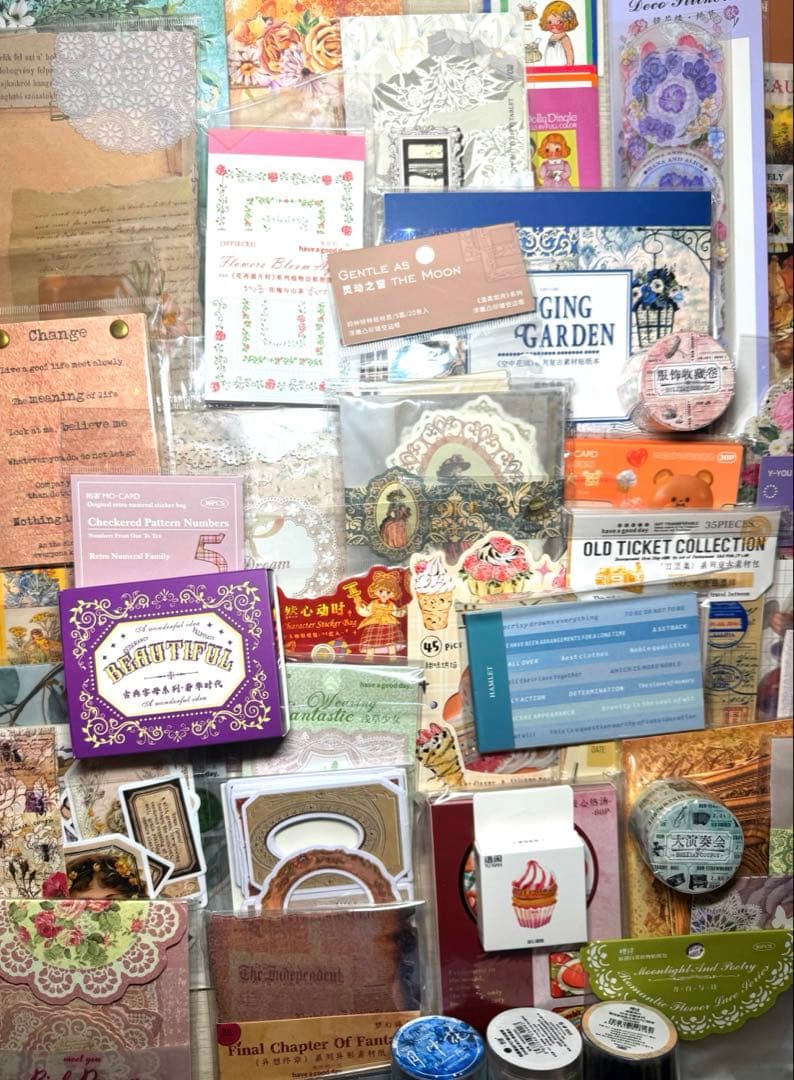 海外マステ他♡⃛大量まとめ売り ボリュームパックver.②☆コラージュ素材etc.