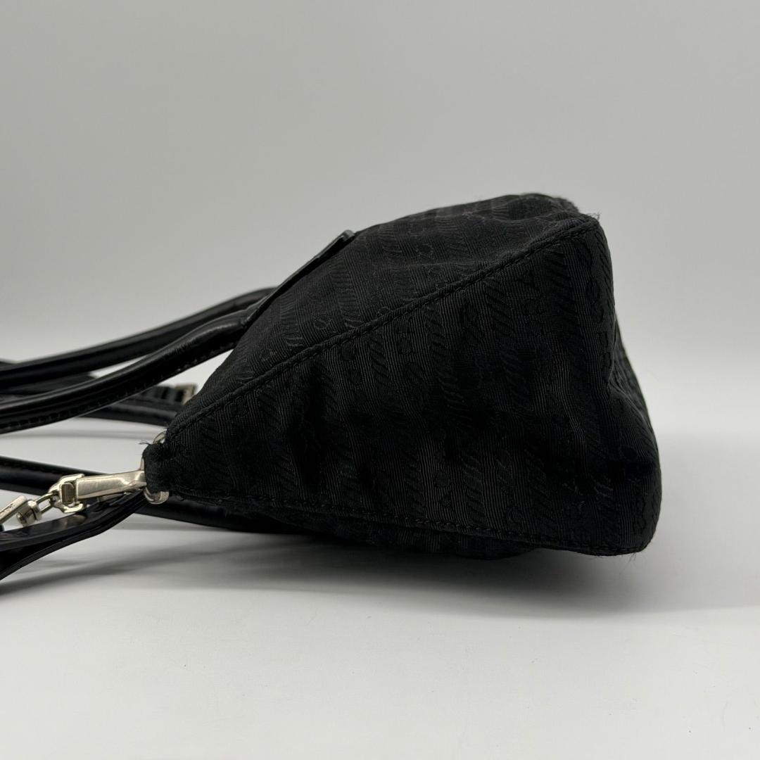 15821✨良品✨プラダ 2way ミニ ショルダーバッグ ロゴ総柄 ブラック