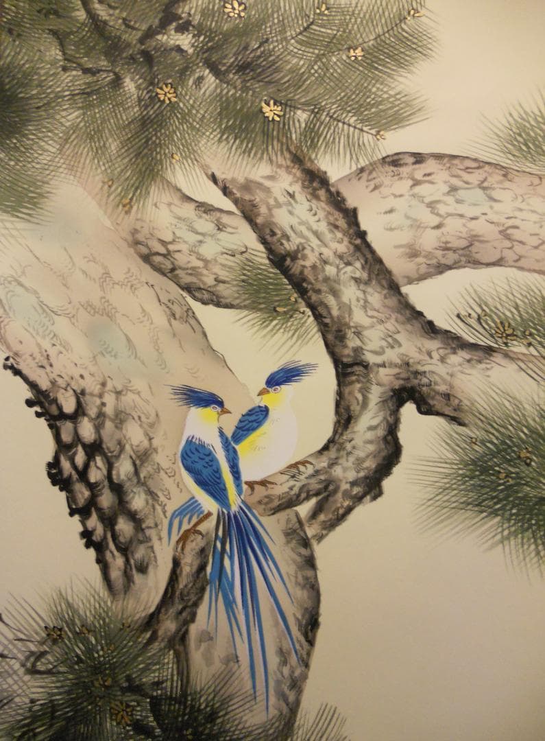 掛け軸 小川香月 不老長春 絹本 希少 軸装 茶道具 掛軸 美品 です。