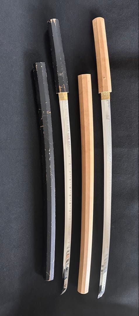 模造刀 白鞘打刀　二本まとめ　白鞘　鞘付長さ約101cm