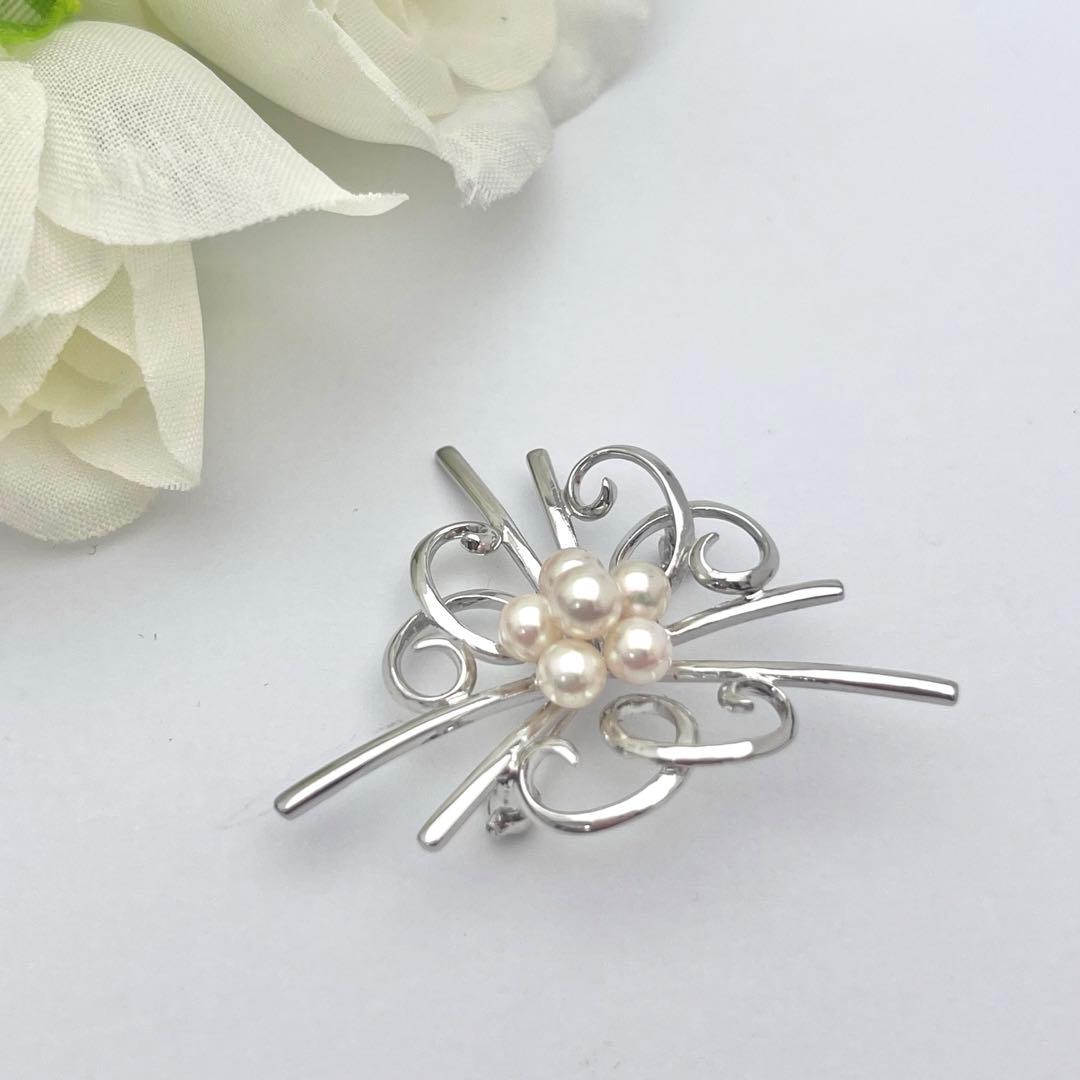 ☆美品☆ミキモト　パール　シルバー　ブローチ　皇室御用達ブランド