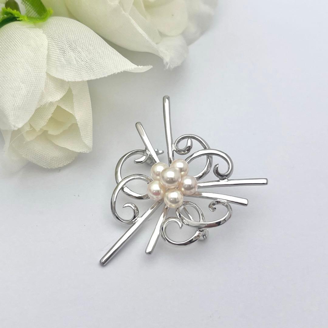 ☆美品☆ミキモト　パール　シルバー　ブローチ　皇室御用達ブランド