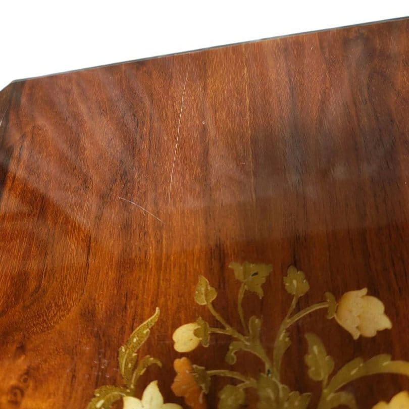 象嵌 猫脚サイドテーブル/飾り台/花台 アンティーク