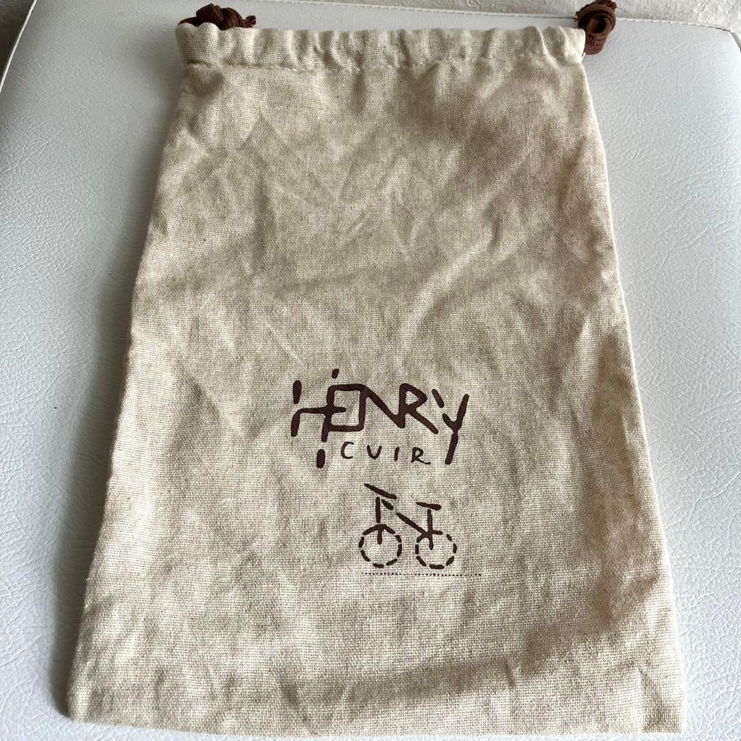廃盤 希少 HENRY CUIR 折り財布 手帳型 刺繍 レザー ブラウン