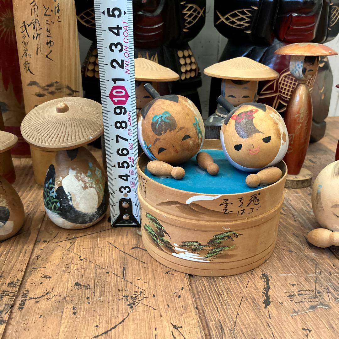 昭和レトロ 木製 こけし 小芥子 24体セット 伝統的なこけし人形セット