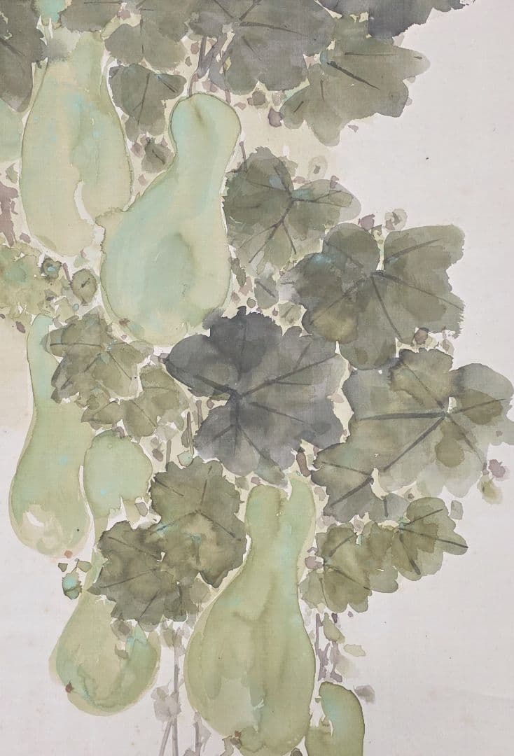 【瓢(無極長生)図】田口米舫 2716 掛け軸 肉筆 瓢箪