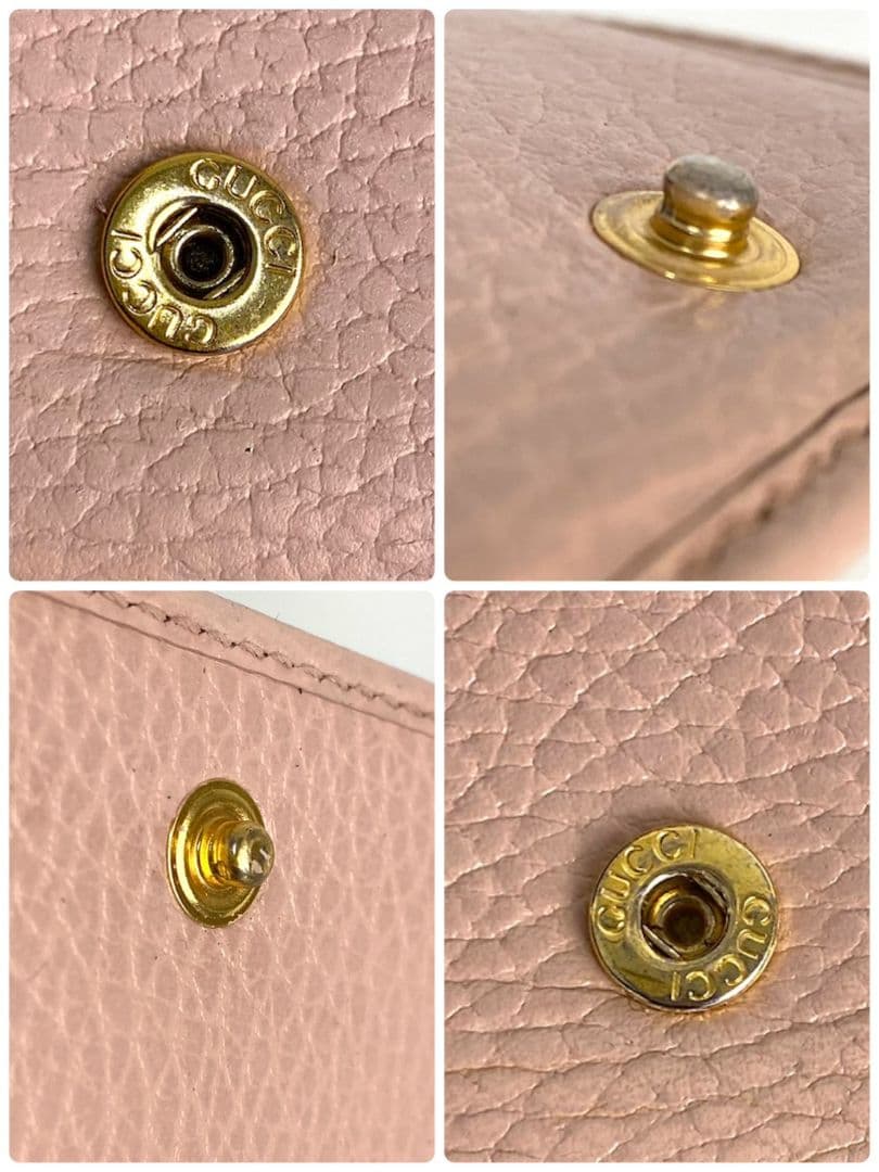 【極美品✨️】GUCCI マーモントシボ革 三つ折財布 ダブルホック