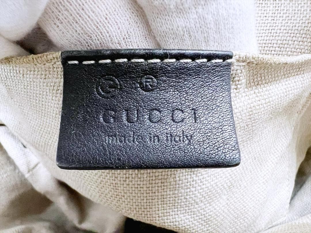 GUCCI　グッチ　マクロシマ　エンボス　ハンドバッグ　黒　449663