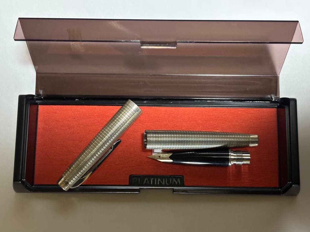 中古美品18KWG PLATINUM 万年筆 スターリングシルバー