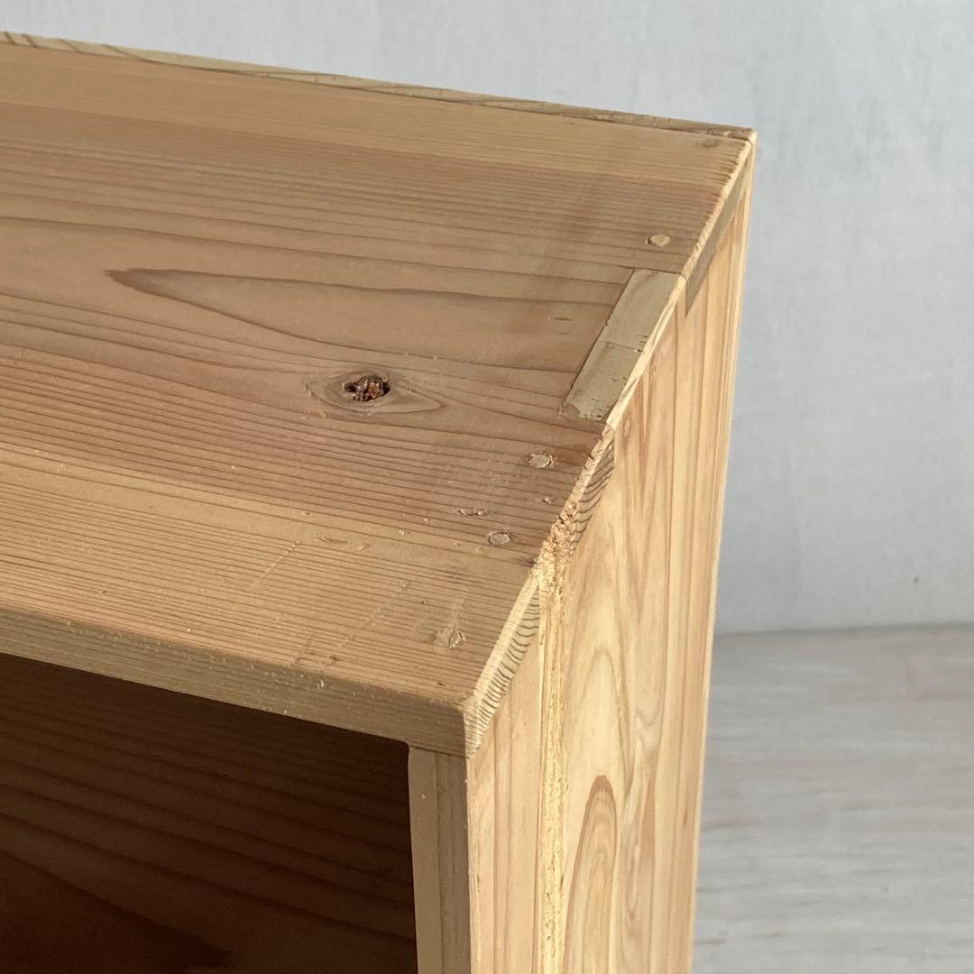 古い木製 オープンラック 鉄脚 木製棚 本棚