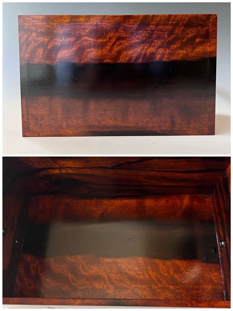 茶道具　黒柿　松葉蒔絵　手付　煙草盆　吉田華正　共箱　希少木材　たばこ盆　山中塗