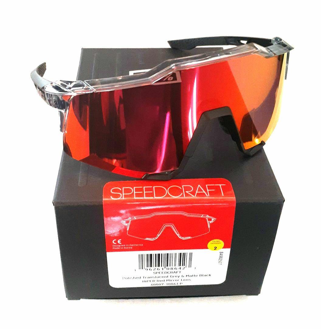 2025新作 100% Speedcraft クリアグレー ブラック サングラス
