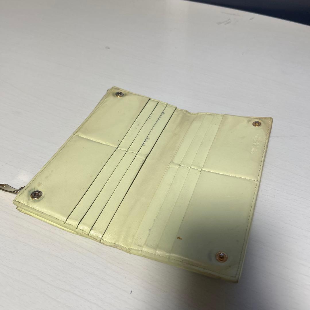 リ*コ様 ヴォッテガヴェネタイエローライムイエロー長財布中古カード入れか小銭入れ