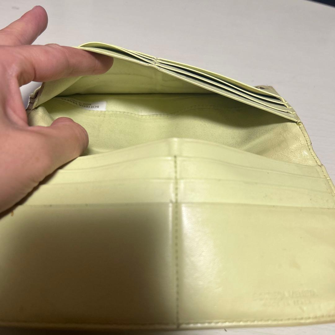 リ*コ様 ヴォッテガヴェネタイエローライムイエロー長財布中古カード入れか小銭入れ