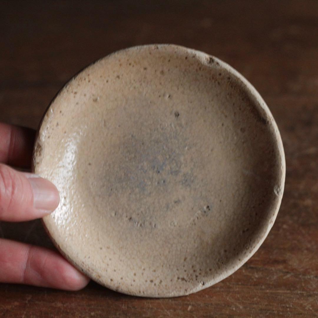 美濃 灰釉 小皿 江戸後期 古道具 アンティーク 古美術