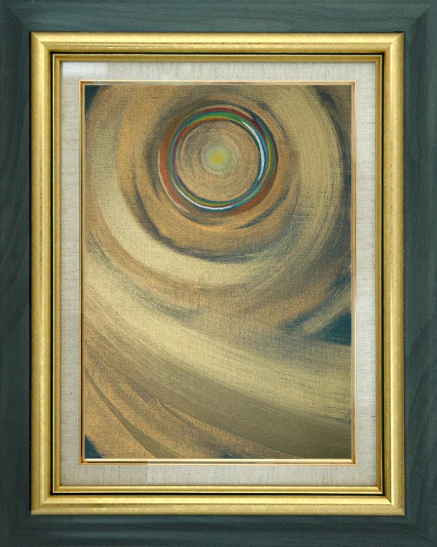 油絵 菅家令子 絵 絵画インテリア額付(銀) F4-G212023 風景祈り希望