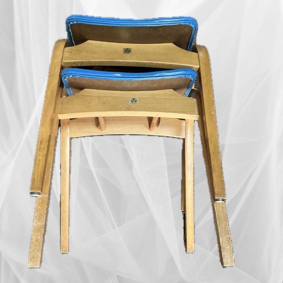 秋田木工　スタッキングスツール　2脚　ヴィンテージ