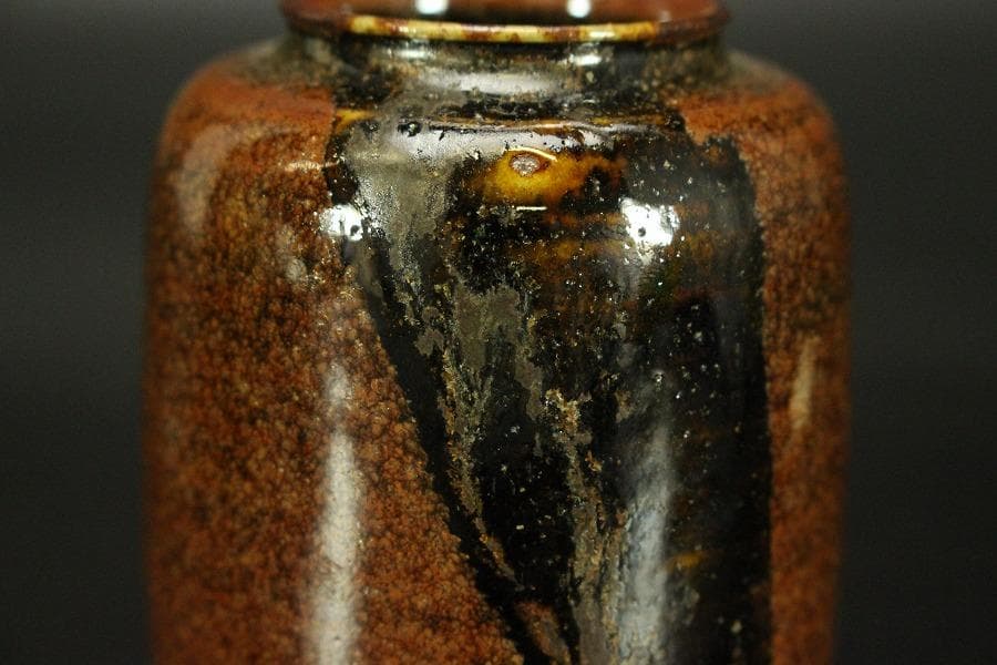 茶道具 彷古 中興名物 橋姫茶入 花兎裂 仕服 良蓋共箱小堀遠州(RC938)