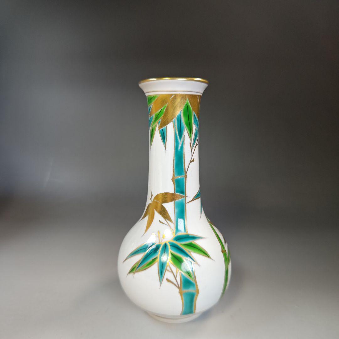 イ847 皆具『平安　景雲』『色絵竹文　台子皆具　共箱』水指　健水　蓋置　杓立