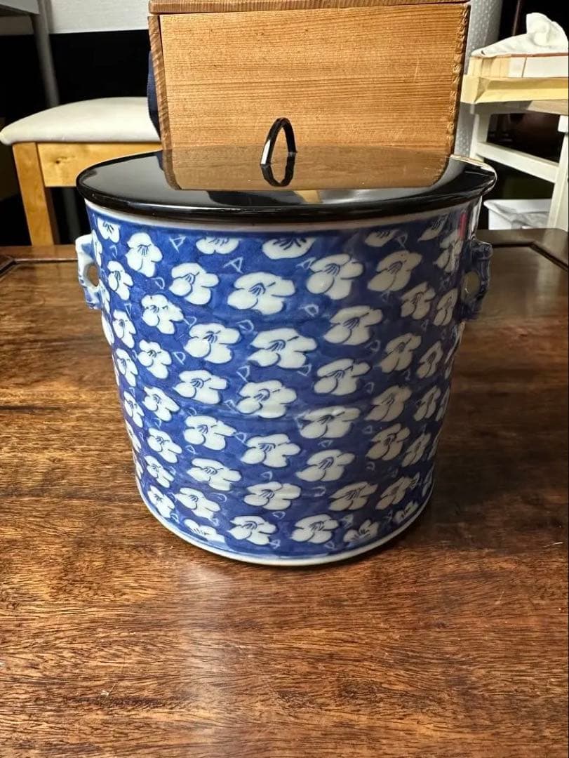 中国清時代　中国陶磁　染付　水指　骨董古美術　コレクション