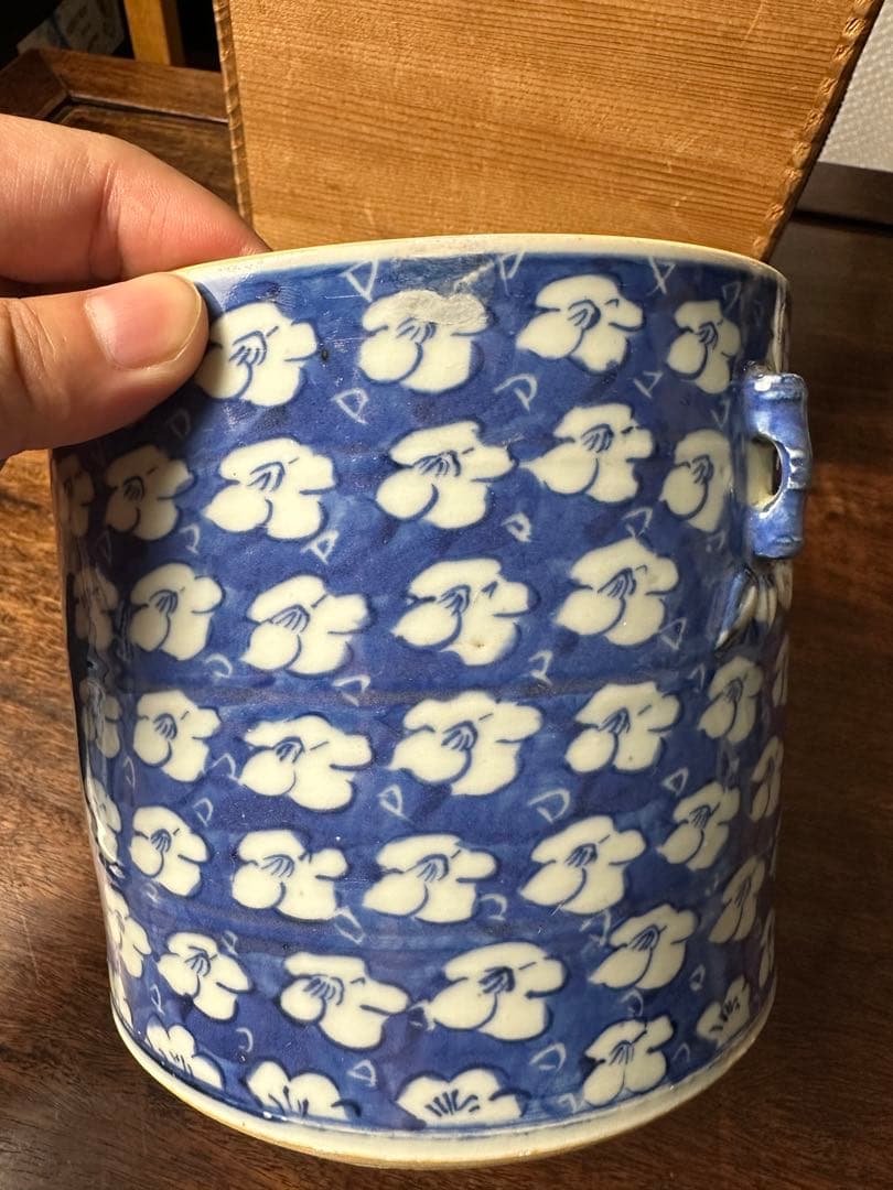 中国清時代　中国陶磁　染付　水指　骨董古美術　コレクション