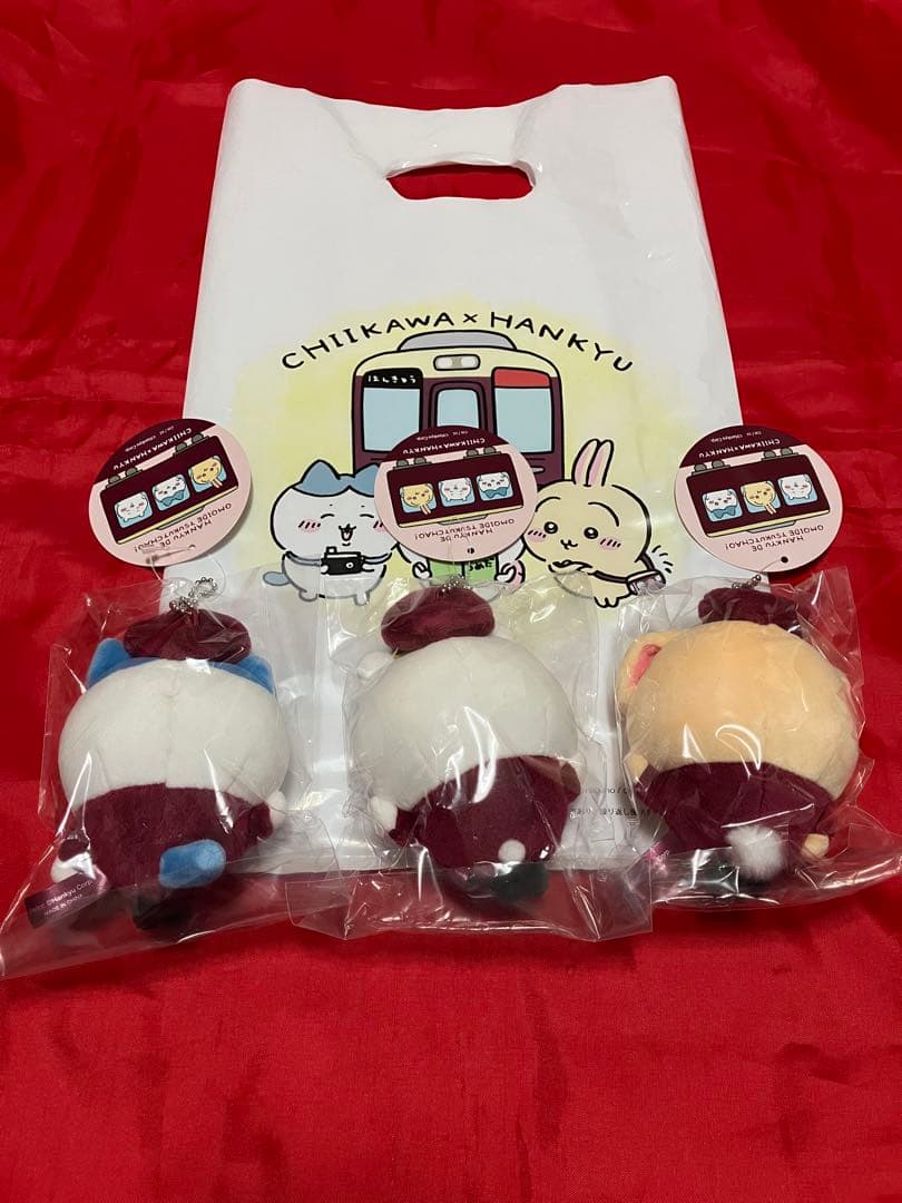 【未開封】【正規品】ちいかわ 阪急電車なマスコット 3匹セット ノベルティ付き