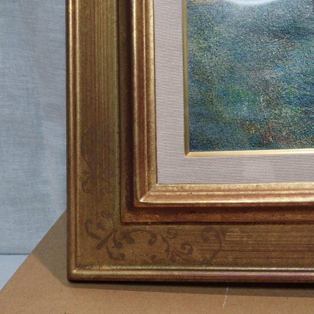 額縁　絵画付き　F8号　ガラス使用　癒し系　絵画　油絵