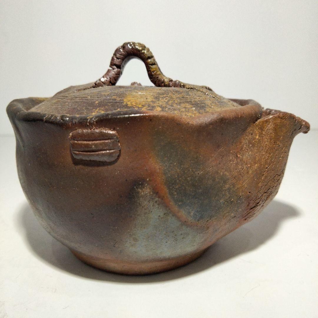 R397-2　備前焼　宝瓶急須　陶印有　D