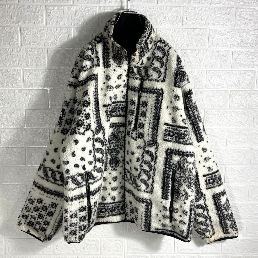 【希少XL】FTC エフティーシー ペイズリー リバーシブル ボアジャケット